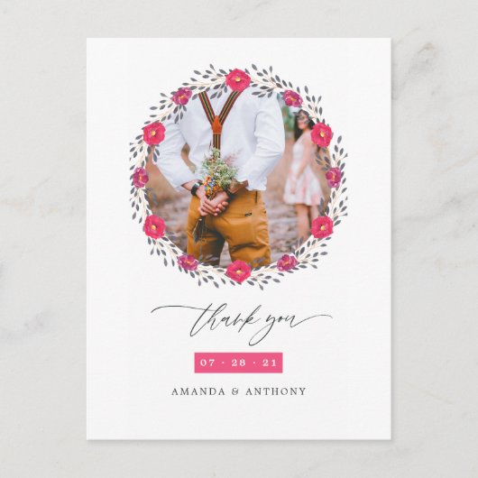 Tropisch Safari Bruiloft Bedankt Briefkaart (Voorkant)