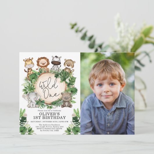 Tropisch Safari Oerwoud Dieren op een dag vrij Kaart (Staand voorkant)