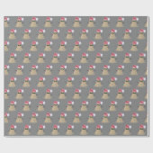 Tropisch Sand Snowman op grijs Cadeaupapier (Vlak)