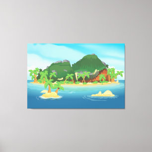 Tropisch Schateiland Canvas Afdruk