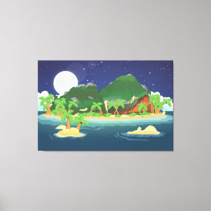 Tropisch Schateiland Canvas Afdruk
