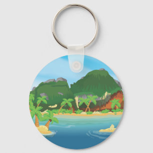 Tropisch Schateiland Sleutelhanger