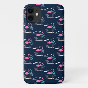 Tropisch schattig grappige flamingo watercolorpatr iPhone 11 hoesje