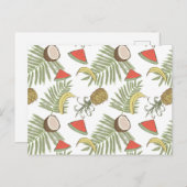 Tropisch schetsenpatroon briefkaart (Voorkant / Achterkant)