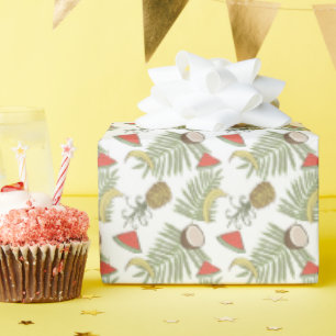 Tropisch schetsenpatroon cadeaupapier