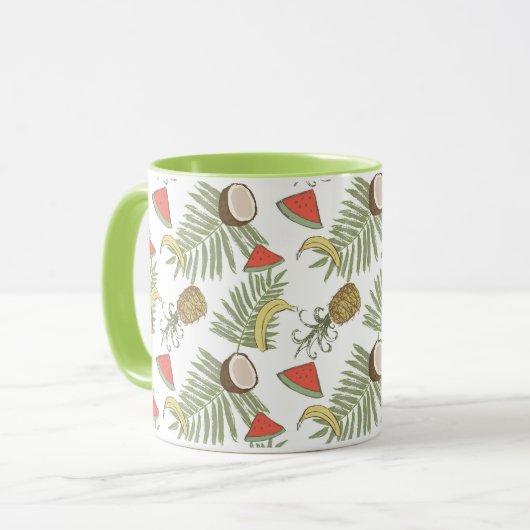 Tropisch schetsenpatroon mok (Voorkant links)