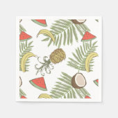 Tropisch schetsenpatroon servet (Voorkant)