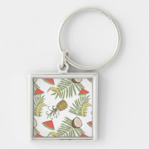Tropisch schetsenpatroon sleutelhanger