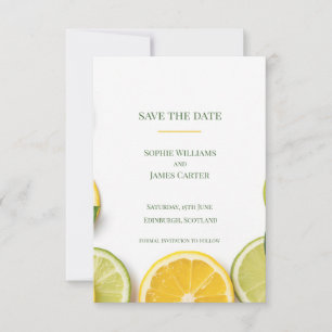 Tropisch Schots Huwelijk Zomer Citrus Citroen Lime Save The Date