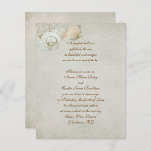 Tropisch seashell Wedding Kaart