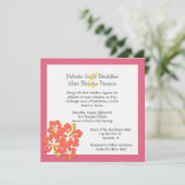 Tropisch Sherbert Hibiscus Wedding Uitnodiging (Staand voorkant)