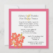 Tropisch Sherbert Hibiscus Wedding Uitnodiging (Voorkant)