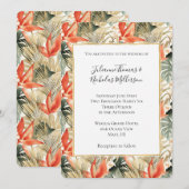 Tropisch Sinaasappel Anthurium Bloemenbruiloft Kaart (Voorkant / Achterkant)