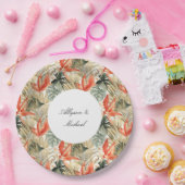 Tropisch Sinaasappel Anthurium Bloemenbruiloft Papieren Bordje (Feest)