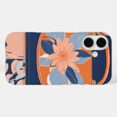 Tropisch Sinaasappel Blauw AI kunst Case-Mate iPhone Case (Achterkant (horizontaal))