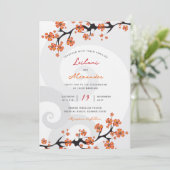 Tropisch Sinaasappel Hibiscus Fusion Grijs Swirl B Kaart (Staand voorkant)