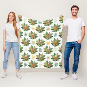 Tropisch sleufpatroon fleece deken