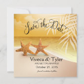 Tropisch staartwaar sparen de Datum | goud Save The Date (Voorkant)