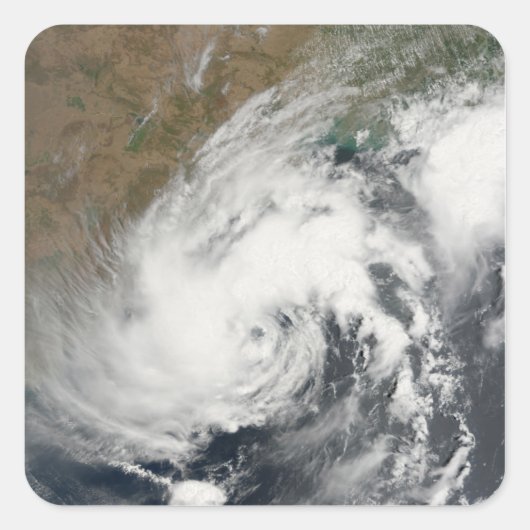 Tropisch Storm Bijli Vierkante Sticker (Voorkant)