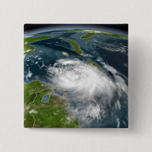 Tropisch Storm Dennis Vierkante Button 5,1 Cm