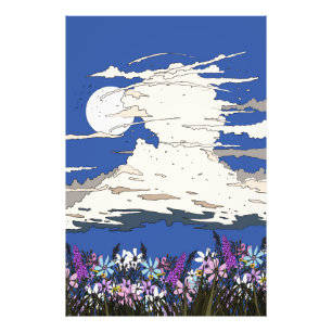 Tropisch Storm en bloemen Foto Afdruk