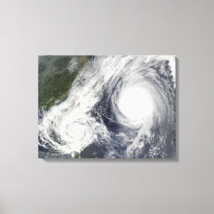 Tropisch Storm Parma en Super Typhoon Melor Canvas Afdruk