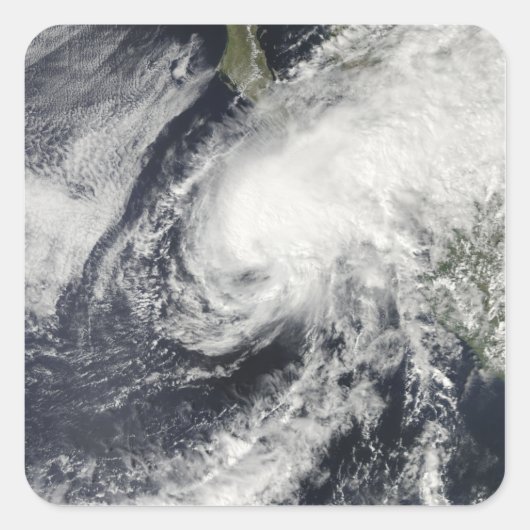 Tropisch Storm Rick nadert Mexico Vierkante Sticker (Voorkant)