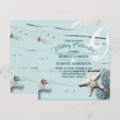 tropisch strand aqua blauwe zeeschelp zeesterren b kaart (Voorkant / Achterkant)