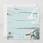 tropisch strand aqua blauwe zeeschelp zeesterren b kaart (Achterkant)