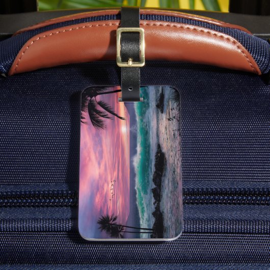 Tropisch strand bagagelabel (Voorkant Insitu 2)