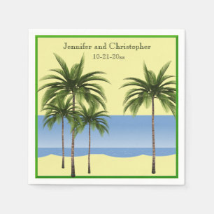 Tropisch strand Beach Palm Tree Summer Ocean Wedde Servet