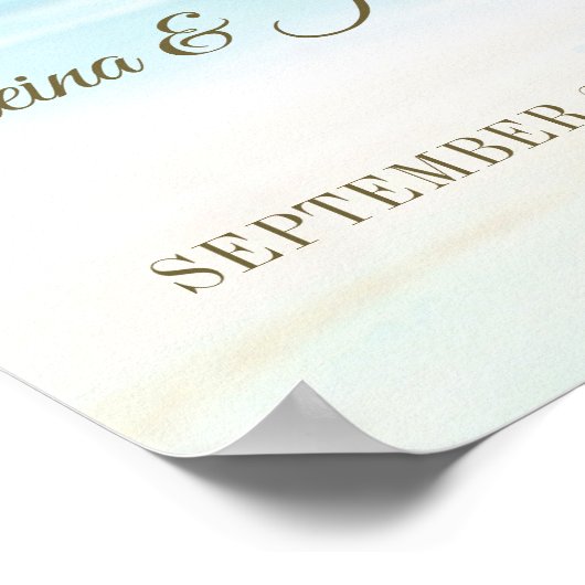 Tropisch strand Beach Palm Tree Weddenschap Welkom Poster (Hoek)