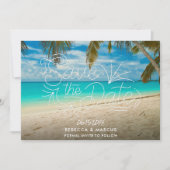 Tropisch strand Beach Photo Weddenschap Save the D Save The Date (Voorkant)