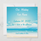 Tropisch strand bespaart de datum van de bruiloft save the date (Achterkant)