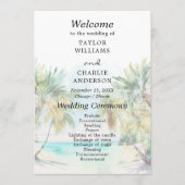 Tropisch strand bestemming bruiloft programma (Voorkant)