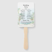 Tropisch strand bestemming bruiloft programma handwaaier (Achterkant)