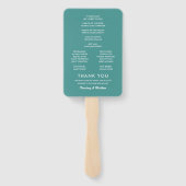 Tropisch strand bestemming bruiloft programma handwaaier (Achterkant)