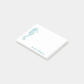 Tropisch strand Blauwgroen Blauw Aangepaste naam Post-it® Notes (Schuin)