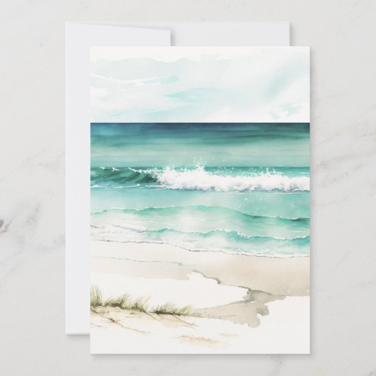 Tropisch strand bloemenverrassingsverjaardagsfeest kaart (Achterkant)