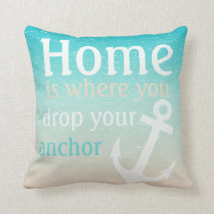 Tropisch strand Blue Water Sand Anchor Sailboot Kussen