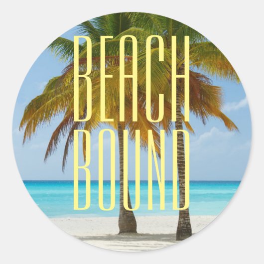 Tropisch strand Bond Ronde Sticker (Voorkant)