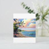 Tropisch strand briefkaart (Staand voorkant)