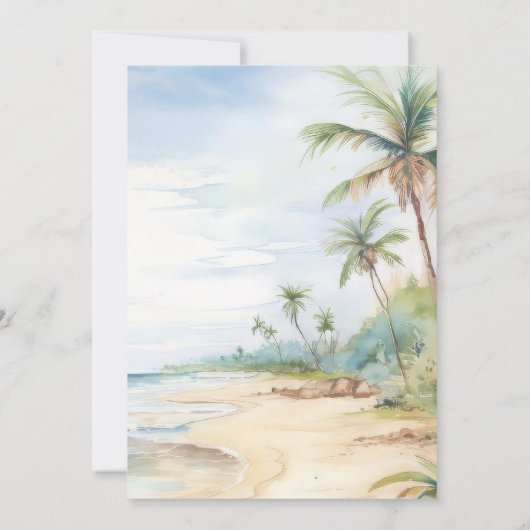 Tropisch strand bruids bruiloft douche hen feest kaart (Achterkant)