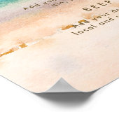 tropisch strand bruiloft bar menu bord poster (Hoek)