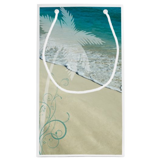 Tropisch strand bruiloft Dank je Klein Cadeauzakje (Achterkant)