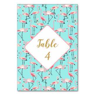 Tropisch strand bruiloft flamingo blauw en roze kaart