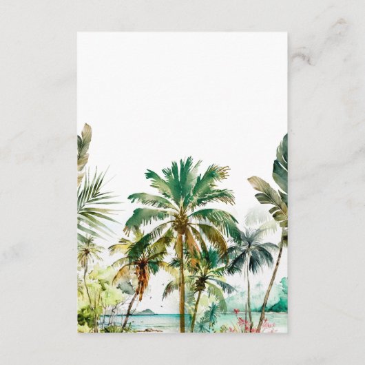 Tropisch strand bruiloft goed wensen informatiekaartje (Achterkant)