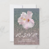 Tropisch strand bruiloft Hibiscus Small RSVP (Voorkant)