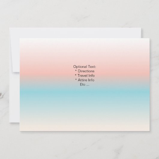 Tropisch strand bruiloft kaart (Achterkant)