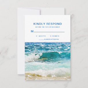 Tropisch strand bruiloft RSVP kaartje